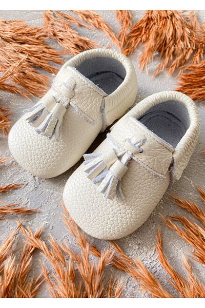 Li Puna - Bony White Genuine Leather First Step Shoes - Bony-01