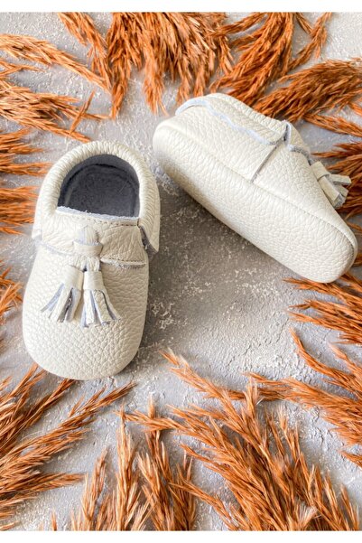 Li Puna - Bony White Genuine Leather First Step Shoes - Bony-01