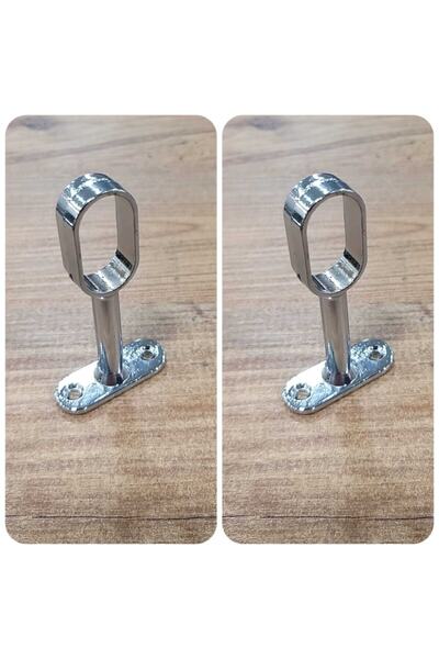 ARON (2 Adet) Gardırop Oval Askı Borusu Baba Flanş Açık (askı Borusu Aparatı)...