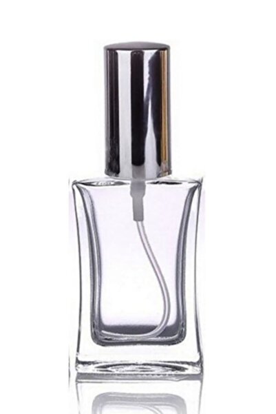 Genel Markalar Cam Sprey Kolonya Parfüm 50 ml Valfli Boş Şişe Gümüş Renkli Kapak