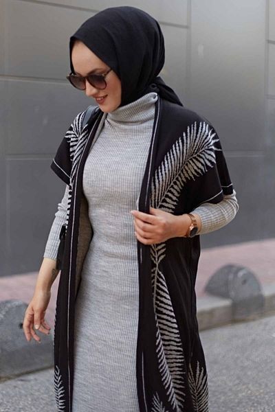 şems fashion Knitwear Fabric Vest and Dress Double Knitwear Set