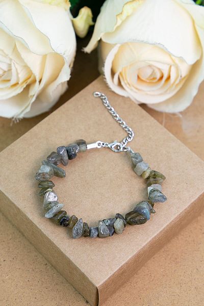 ByKolyeucum Labradorite Stone Broken Natural Stone Bracelet - Klcbl0125