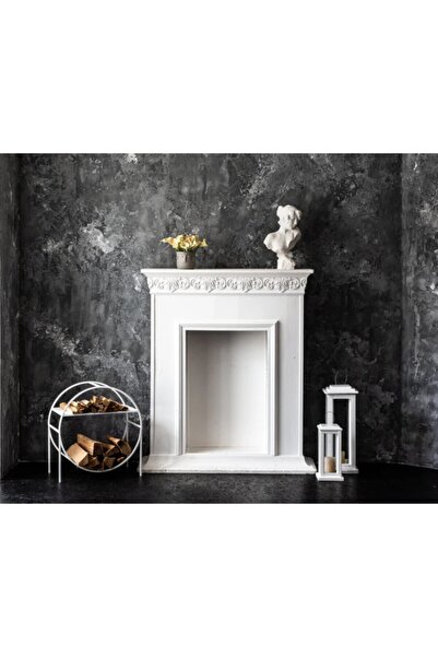 MERZANA Metal Şömine Odunluk, Beyaz Metal Odunluk