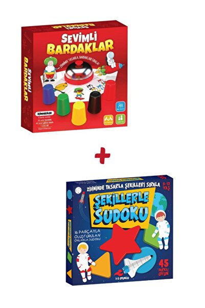 Tes Yayıncılık كؤوس لطيفة / سودوكو بالأشكال، مجموعة من قطعتين