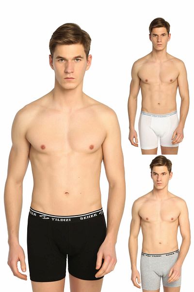 Seher Cancelers Ανδρικά Μικτά Χρώματα 3 Πακέτο Lycra Boxer Elf568s0060ccm3