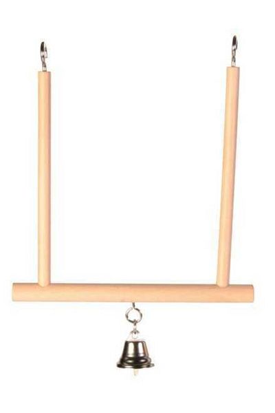 Trixie Wooden Perch with Bird Bell 12.5X13.5 cm