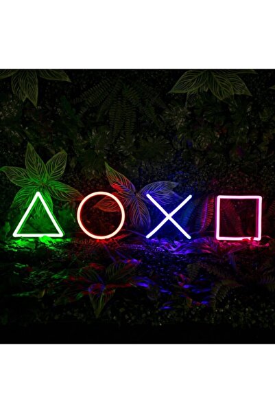 dekoraven Playstation Şekilleri Neon Led Dekoratif Aydınlatma