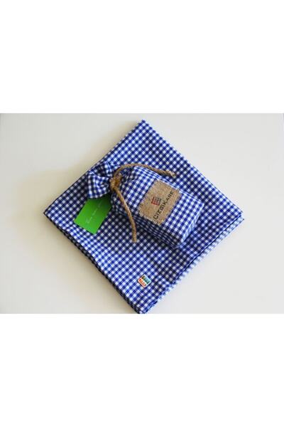 Çizgikare Față de masă cu carouri albastre