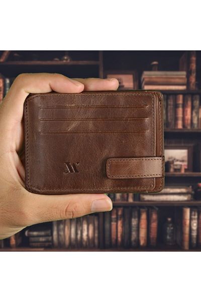 My Valice Men's Genuine Leather Wallet and Card Holder 1803 Brown