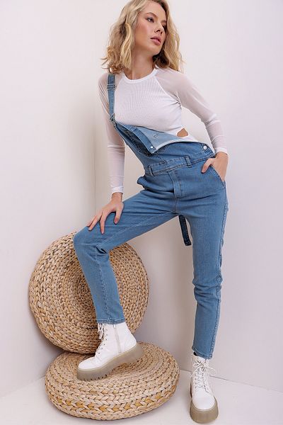 Trend Alaçatı Stili Overalls - Blue - Regular fit