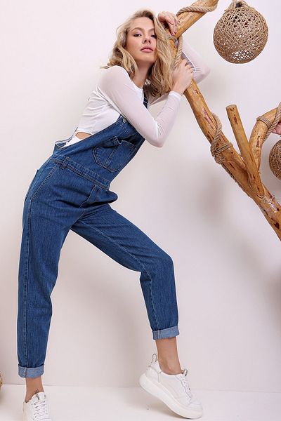 Trend Alaçatı Stili Overalls - Blue - Regular fit