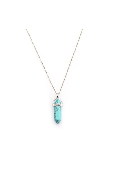 Mystic Energy Doğal Taş Turkuaz Taşı Pandül Kesim Ister Kolye Ister Anahtarlık | Hediyelik Doğaltaş