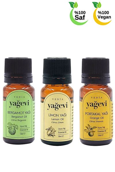 Yağevi Pure Bergamot Lemon Orange Essential Set - 3x10 ml