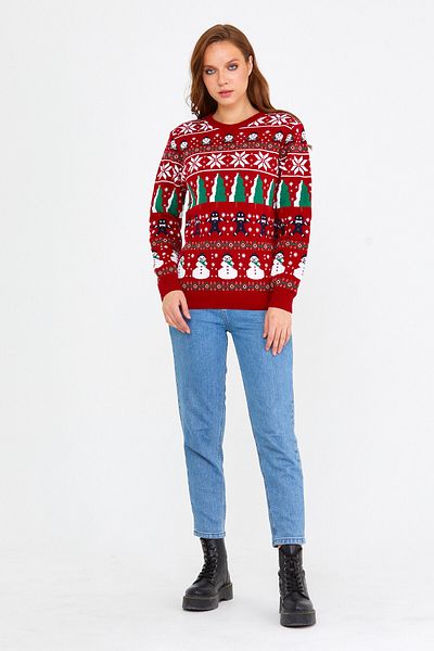 COOL TARZ Women's Red Cristmas Christmas Sweater