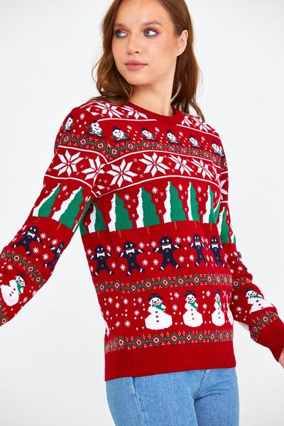 COOL TARZ Women's Red Cristmas Christmas Sweater