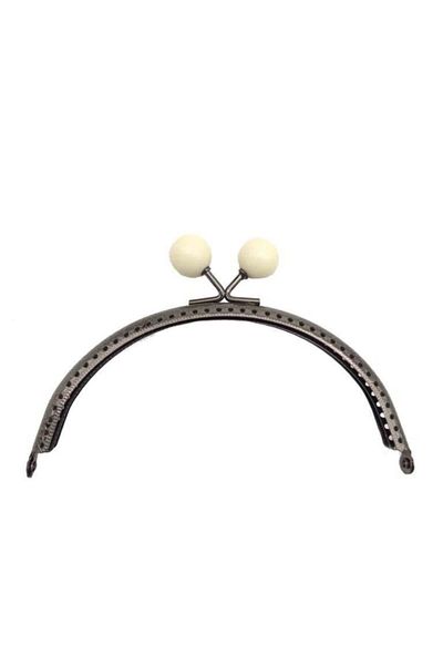 angel çanta aksesuar Agrafă Portofel 13 Cm Cu Top Crem și Metal Afumat