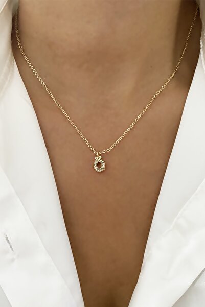 Clare's Store Ince Zincir Zirkon Taşlı Harf Kolye Ö Harfi