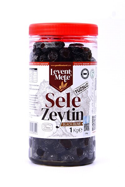 Levent Mete Tuzsuz Sele Gemlik Siyah Zeytin 1 Kg