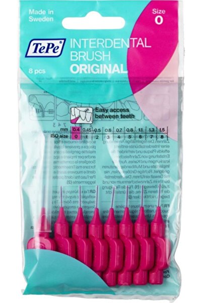 TePe Interdental Brush Diş Arası Fırçası 0.4mm No:0 - Pembe 8 Adet
