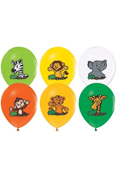 parti sürprizi بالون لاتكس بطبعة حيوانات سفاري 10 قطع