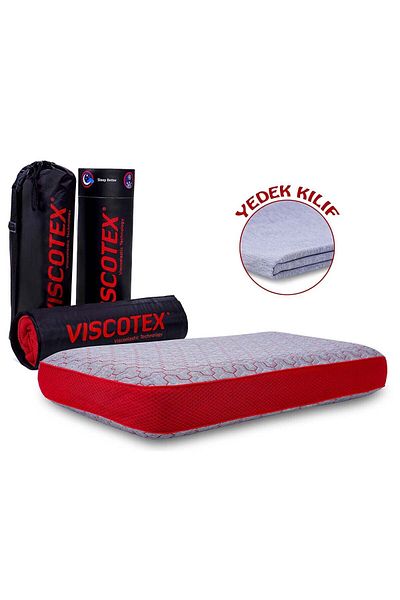 VİSCOTEX Visco Orthopedic Neck Supported Lyocell Sheathed Lacking Cotton Pillow with Carrying Bag 70X40X12