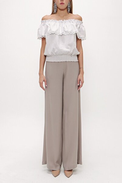 SOCIETA Dantelli Düşük Omuz Bluz 19473