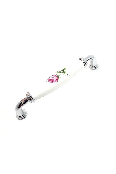 Red Level Ruby 128 mm Chrome Porcelain Handle - Modern Furniture Cabinet Drawer Handle 125