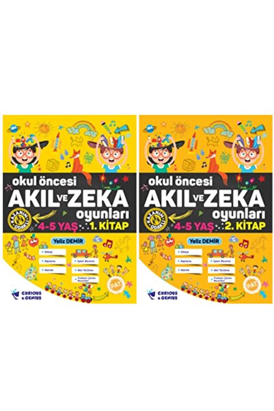Curious&Genius Ilkokul Akıl Ve Zeka Oyunları Okul Öncesi 4-5 Yaş Seti ( 2 Kitap) Güncellenmiş Yeni Baskı