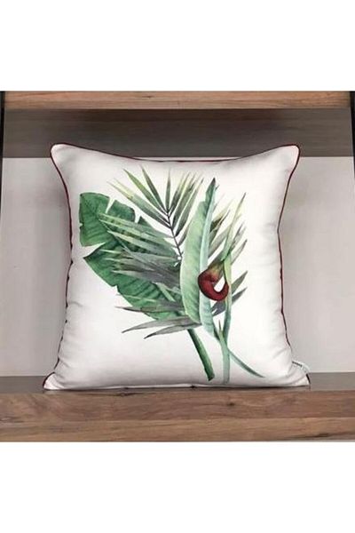 KIRLENTİM E947 Digital Printed Double Sided Patterned Throw Pillow Cover with Piping Edges