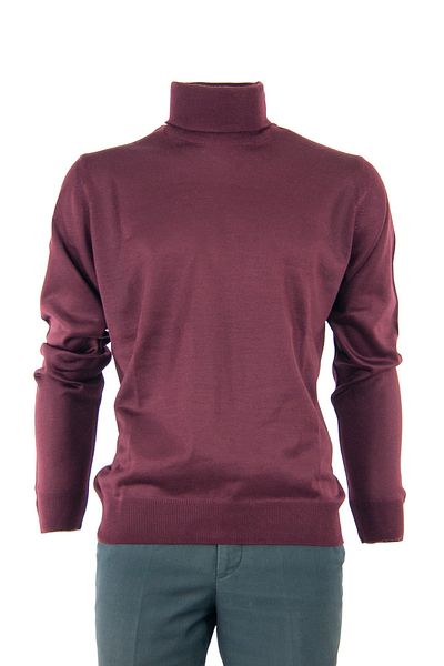 Oppland Men's Long Sleeve Full Turtle Collar Classic Model Comfortable Cut Full Pattern Wool Woven Sweater