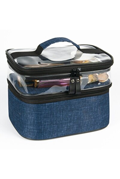 eryatex Косметичка для макіяжу Багатофункціональна прозора косметичка з двома відділеннями