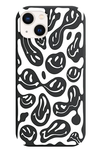 shoptocase Iphone 13 Lansman Gülen Yüzler Desenli Telefon Kılıfı