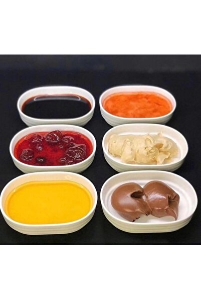 DİLAHOME Acar Plus 6 Lı Oval Porselen Kahvaltılık Kase 13*10 Cm
