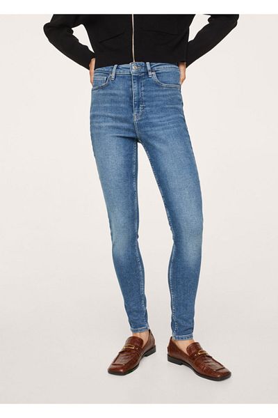 MANGO Woman Pantaloni skinny blugi Soho de damă cu talie înaltă
