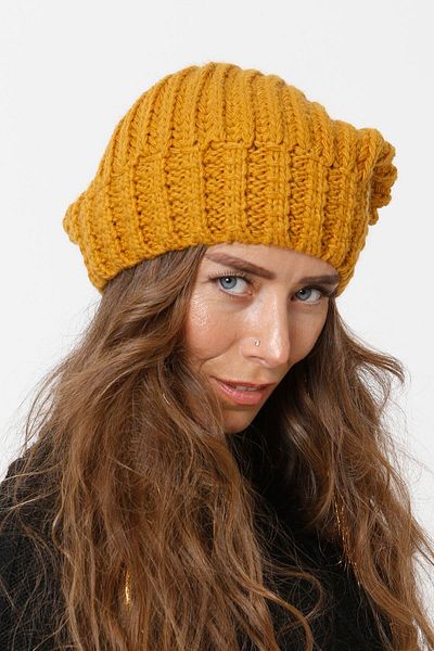 Vemod 51u Pompom Knitwear Knitted Beanie - Mustard