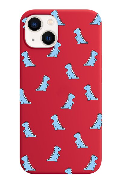 shoptocase Iphone 13 Lansman Mavi Dinazorlar Desenli Telefon Kılıfı