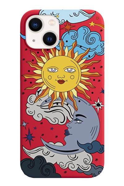 shoptocase Iphone 13 Lansman Güneş Ve Ay Desenli Telefon Kılıfı