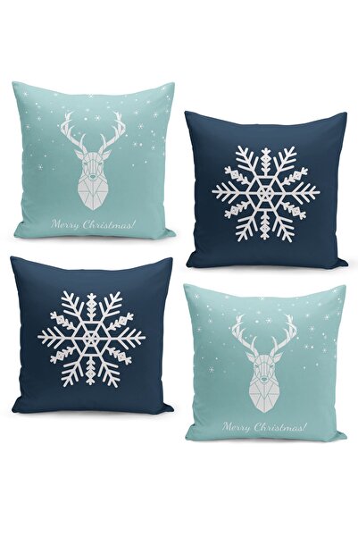 Filamente Різдвяний різдвяний візерунок 4pcs Набір чохлів для подушок двостор...