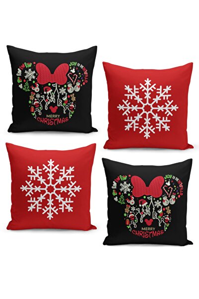 Filamente Набір чохлів для подушок 4шт Різдвяний різдвяний візерунок двосторо...