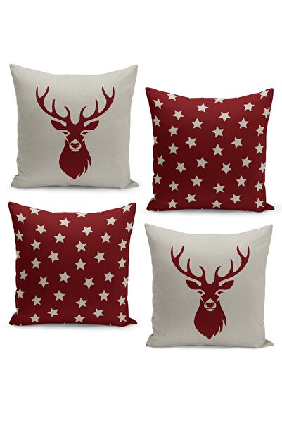 Filamente Набір чохлів для подушок 4шт Різдвяний різдвяний візерунок двосторо...