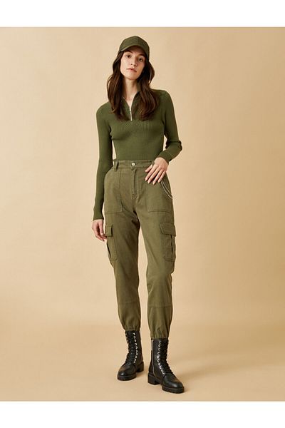 Koton Chain Detailed Jeans with Pockets