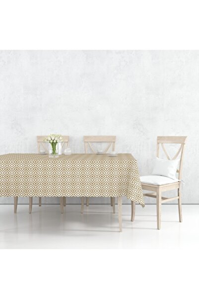 K&M HOMETEX Lined Erasable Pvc Oilcloth Table Cloth Gold