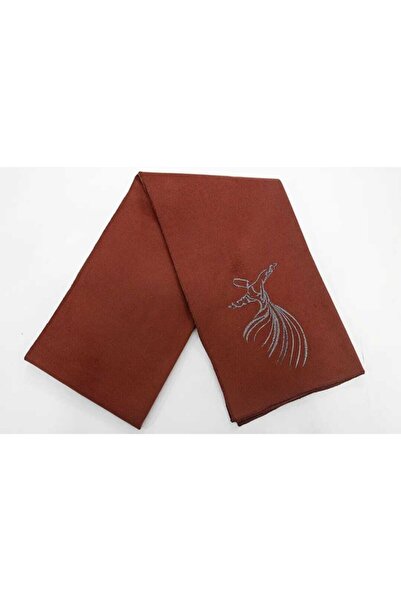 ARTül Dekor Semazen Nakışlı Unisex Kaşmir Taba Atkı