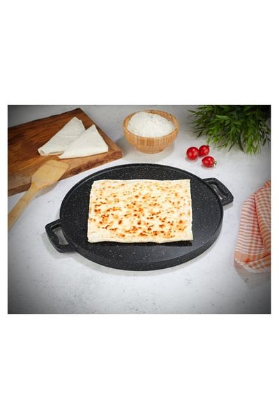 Taç Tac-6326 Gravita Cast Iron Grill and Pancake Tray, Black, 34 Cm