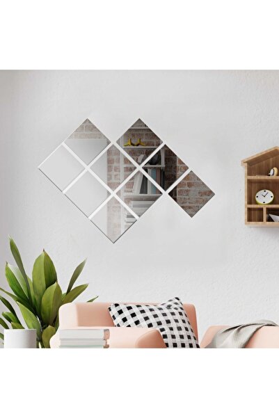 tostos Dekoratif Pleksi Ayna Kare 25 X 25 Cm 4 Adet