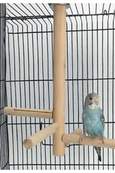 SAKAPET 30 Cm Wide Natural Wooden Rotating Ladder Bird Swing