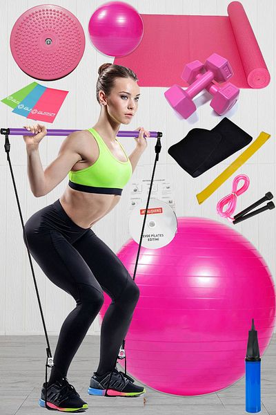 Jet 15 Pilates Set Ball Pilates Band Dumbbell Mat Jump Rope Twister Aerobic Belt Pilates Bar Pmb