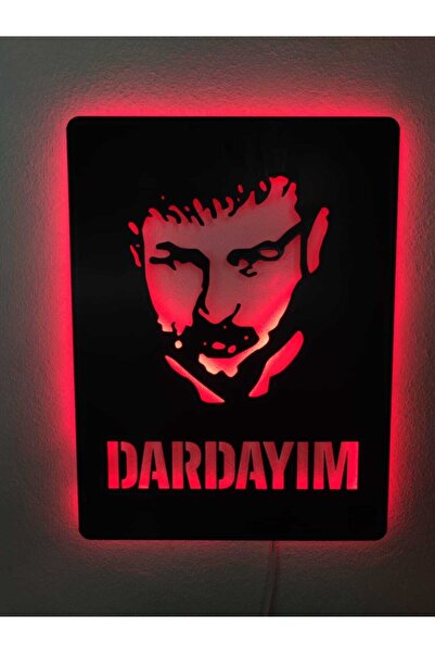 dekoraven Azer Bülbül Dardayım Led Işıklı Ahşap Tablo