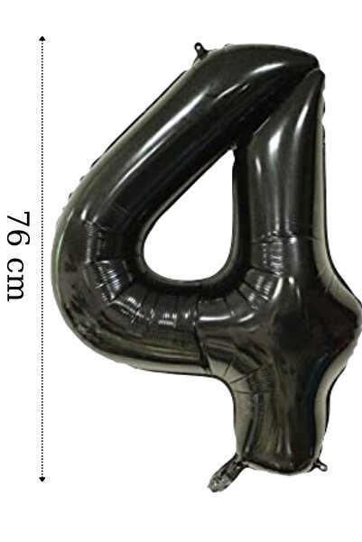 ELGALA بالون فويل 4 عدد بالون هيليوم 76 سم لون أسود