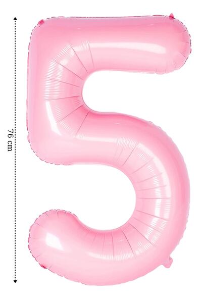ELGALA بالون فويل رقم 5 بالون هيليوم 76 سم لون وردي